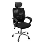 Adjustable Office Chair with Lumbar Support, Thick Padded Cushion, Armrests, and Breathable Mesh 360-degree Swivel Wheels (Black)