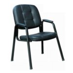 MARINA Stacking Armrest Guest Reception Waiting Room Chair, Black