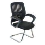 High Foam Mesh Mid-Back Guest/Reception Chair, with Contoured Mesh Seat - Black