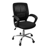 Adjustable Office Chair with Lumbar Support, Armrests, and Breathable Mesh 360-degree Swivel Wheels (Black)