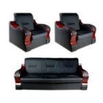 Office Sofa Leather 3 Piece Sofa Set, Black