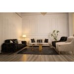 Sofa set ,4 pieces ,black and white