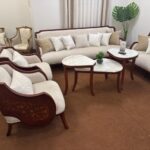 2-8 صالون نيو كلاسيك خشب بني محمر