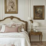 4-14 ظهر سرير مبطن بتصميم كلاسيك أنيق.