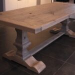 4-1/4-2 طاولة سفر خشب طبيعي بتصميم ريفي مودرن