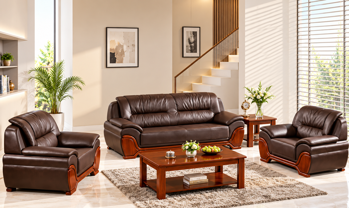 ChatGPT Image Sep 28, 2026, 03_50_34 PM 8006 – Leather & Solid Wood Office Sofa Set – Executive Lounge Seating - Image 1
