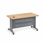 D3-20 – Metal Frame Office Desk 120 cm – Wooden Top & Perforated Front Panel